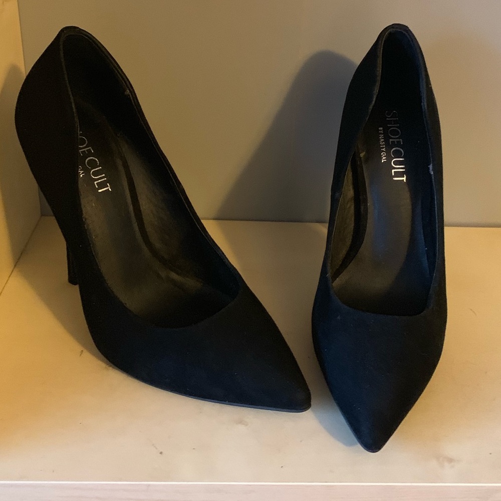 Black Faux Suede Heel by Shoe Cult for Nasty Gal